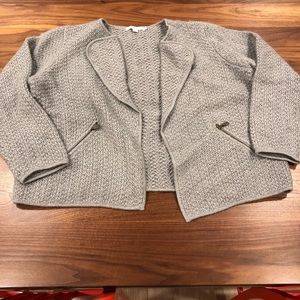 Boden Gray Sparkle Knit Sweater Blazer Moto Jacket 18 XXL